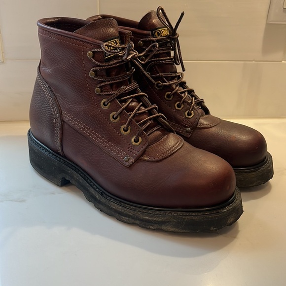 Carolina Boots Men's 3010 EH Grizzly Brown Leather 6 inch Steel Toe Work Boots - Picture 4 of 11